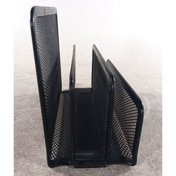 Metal Mesh File Magazine Holder Desktop Organizer 4 Compartments for Home Office - Picture 2 of 8